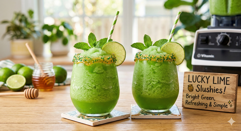 Honey “Lucky Lime” Slushies for Kids